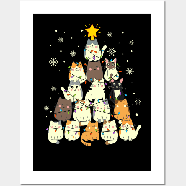 Cute Cats Merry Christmas Whisker Wonderland Wall Art by neverland-gifts